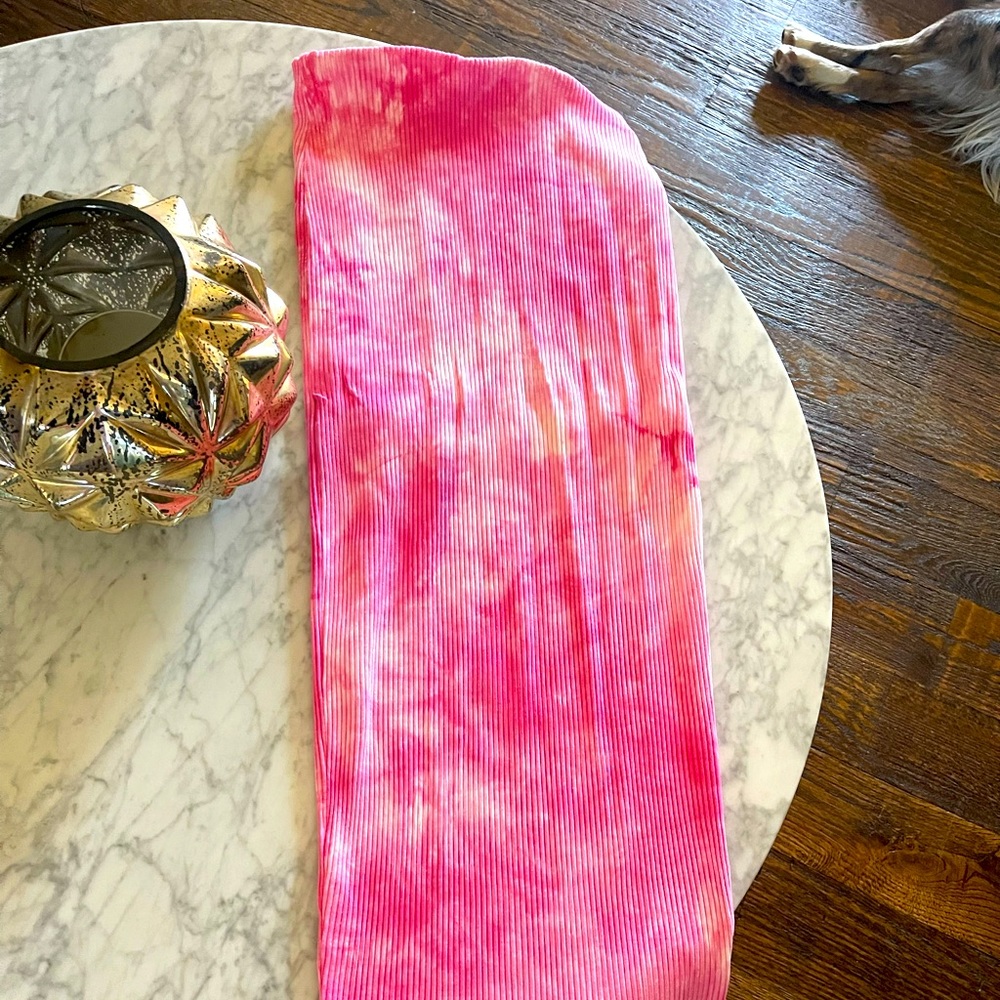pink tie die skirt
